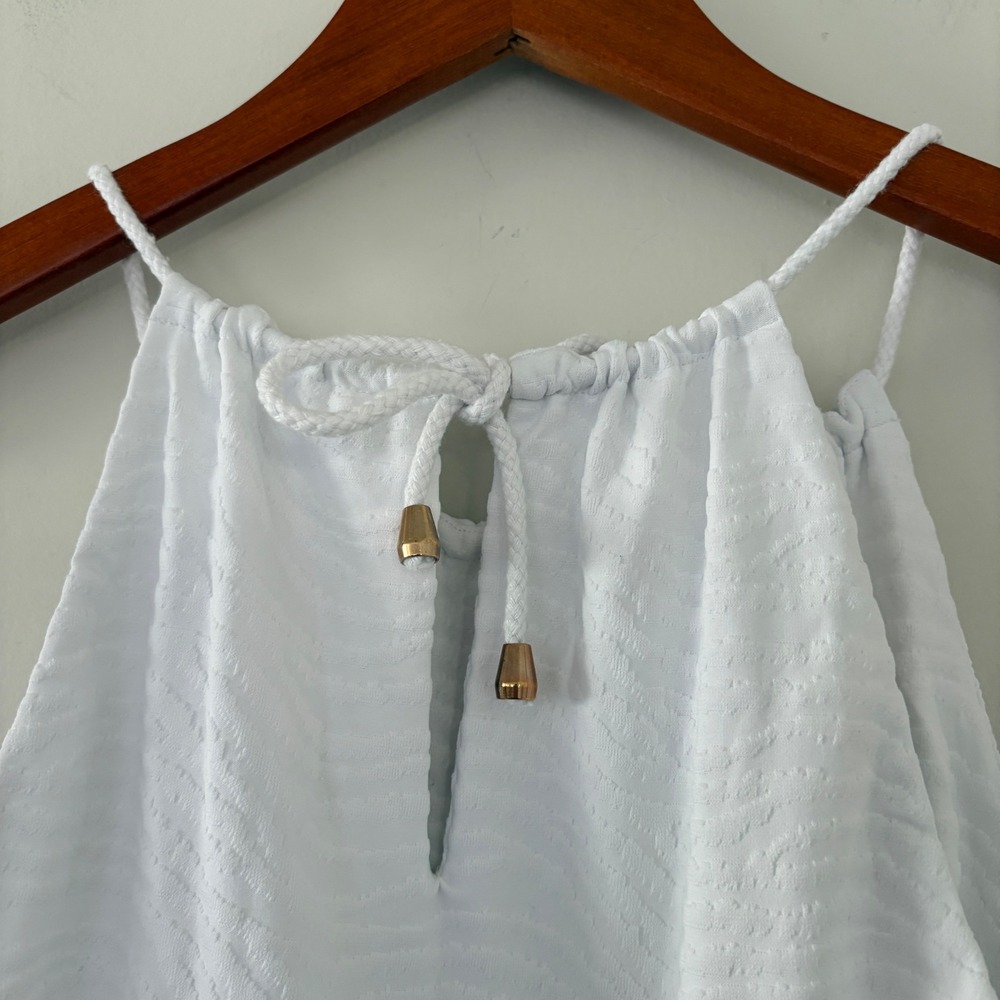 J.McLaughlin Womens White Textured Halter Top Rope Tie Shelf Bra Size M‎ USA - Picture 6 of 13